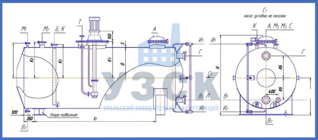 Чертеж емкости ГКК в Каменске-Уральском